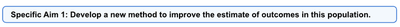 Specific aim section header using a call-out box.